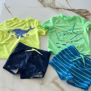 Kids Swim Set with Whale and Ray Prints